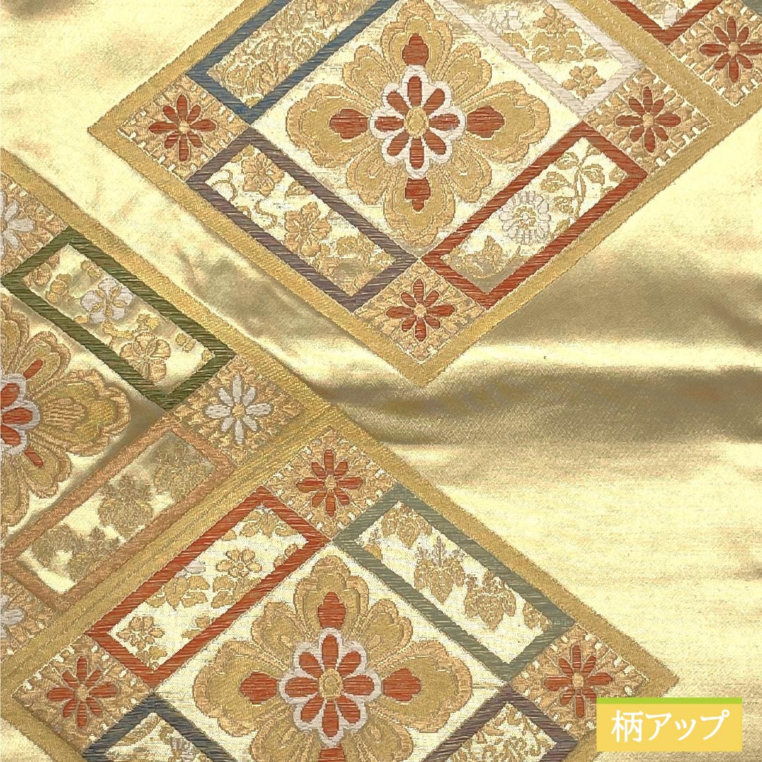 袋帯 正絹 Aランク 金色(きんいろ) 唐織 引箔 振袖用 留袖用 帯丈434cm 六通 フォーマル 金系 1123018663321