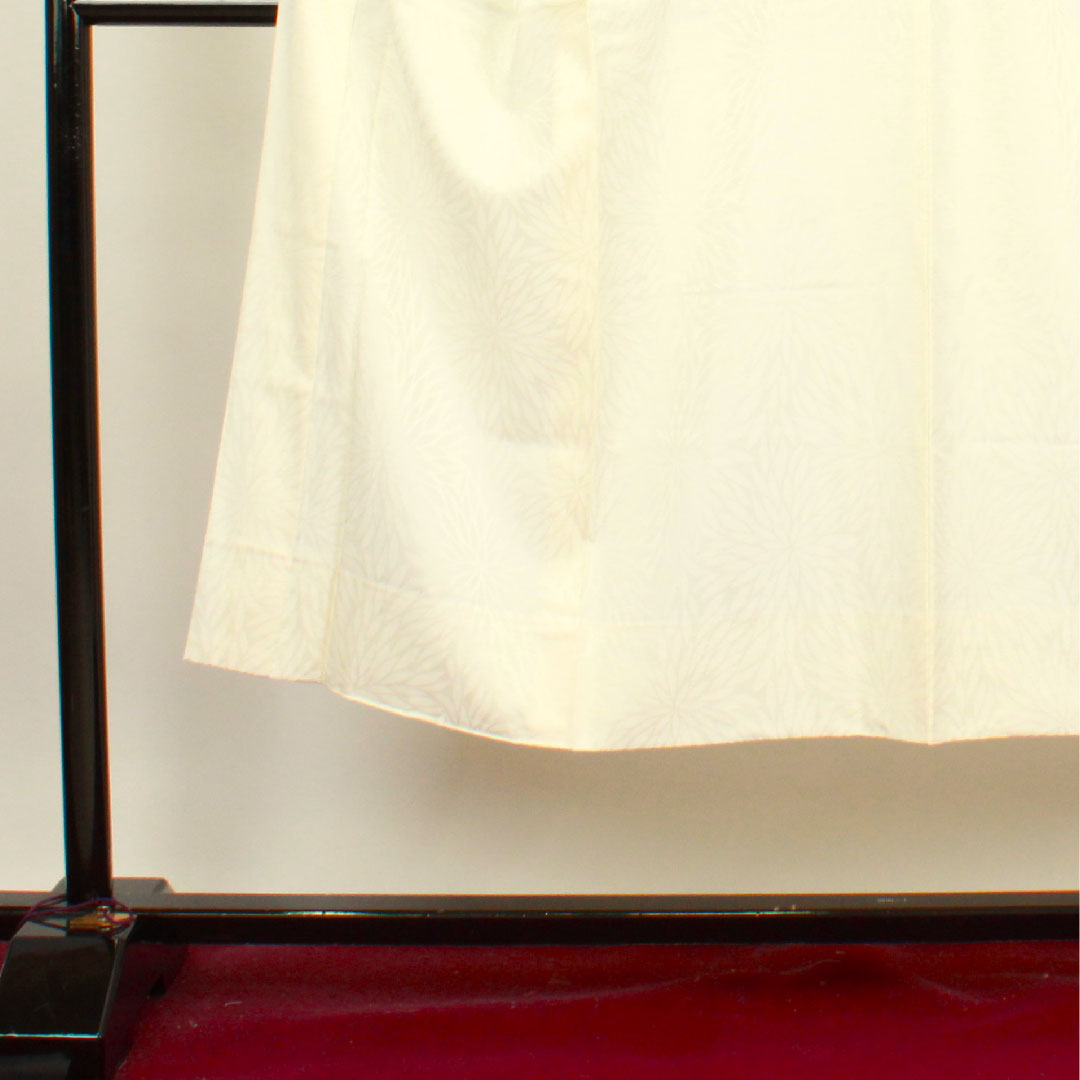 長襦袢 正絹 身丈142cm 裄丈66.5cm 袷 フォーマル 菊 Sランク クリーム系 1129000472615