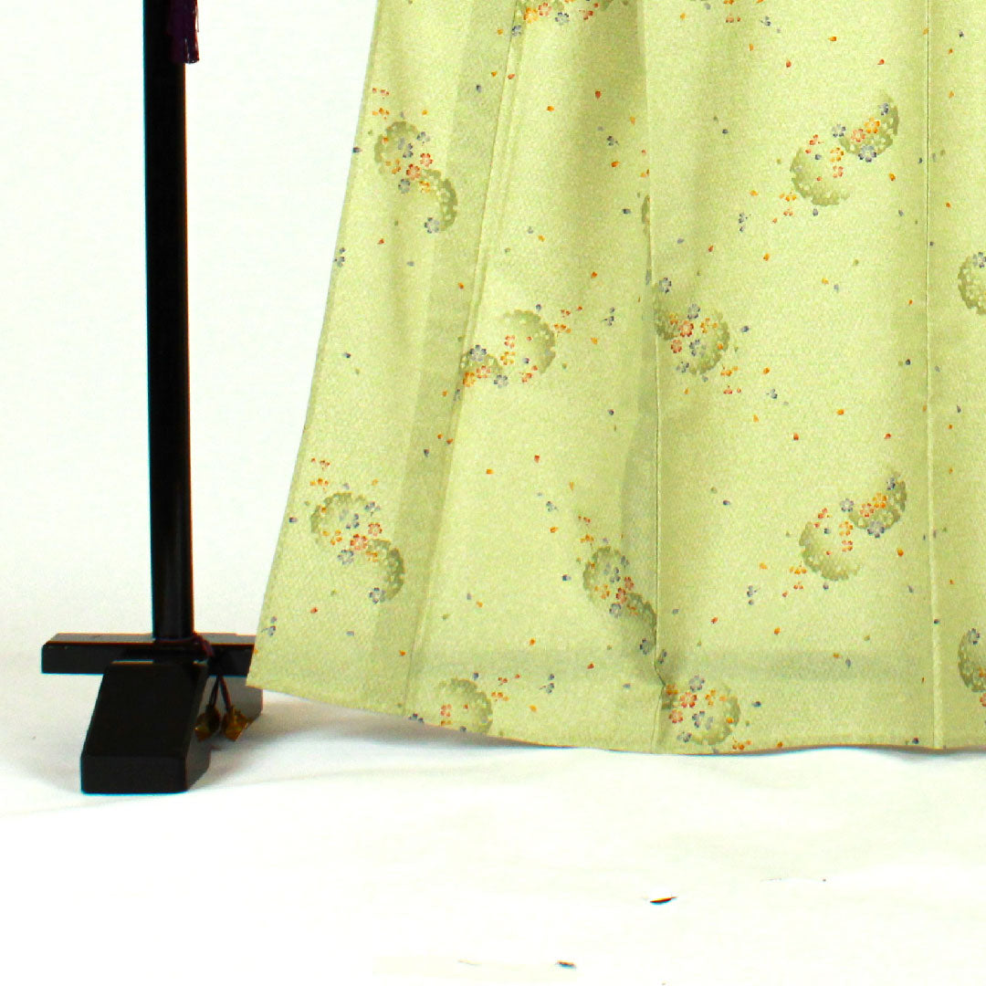 Small pattern, Length 166.5cm, Sleeve length 69cm, Single layer, Cherry blossom, Snowflake, Washable kimono, Polyester, S rank, Green, 1115000792419