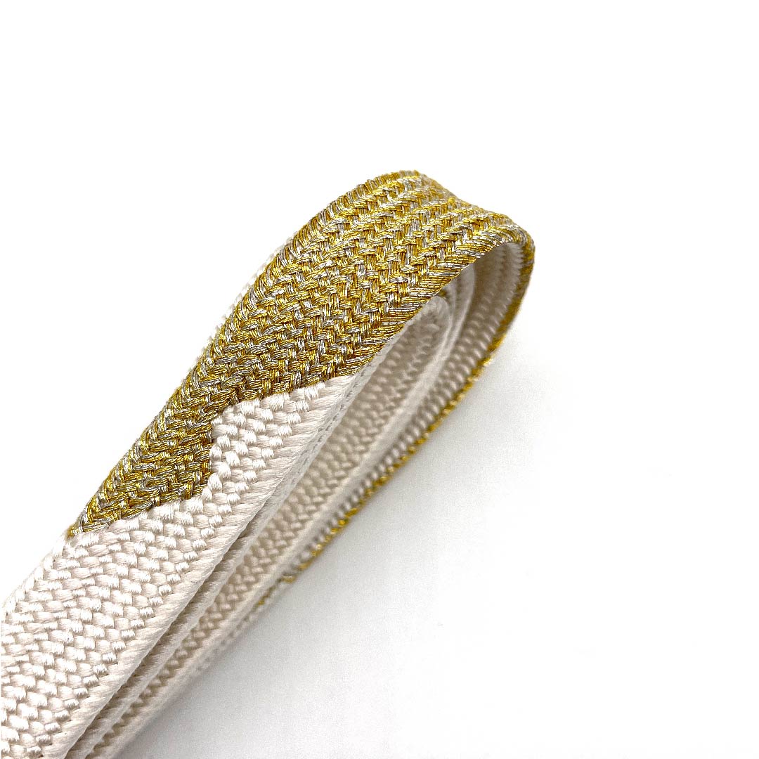 (新古品) 帯締め 正絹 四分紐 白色 五嶋紐 江戸組紐 長尺 長さ約175cm 幅約1.5cm フォーマル Sランク 白系 1135000502911