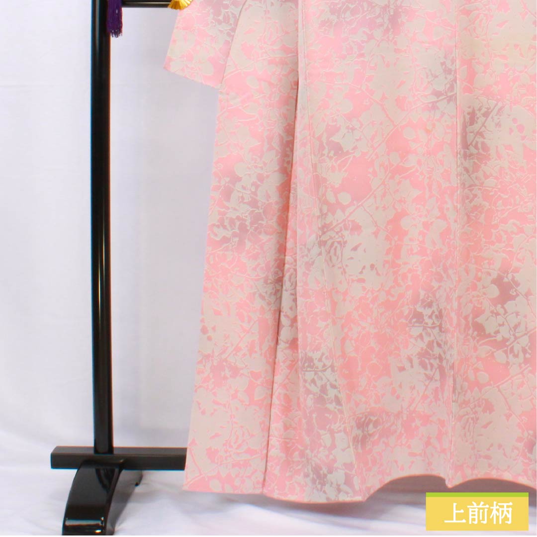 Komon, pure silk, length 160.5cm, sleeve length 64cm, lined, single layer plum color, Yuiyoshi Yamamoto, Nitten artist, relief dyeing, abstract pattern, A rank, pink, 1115005213413