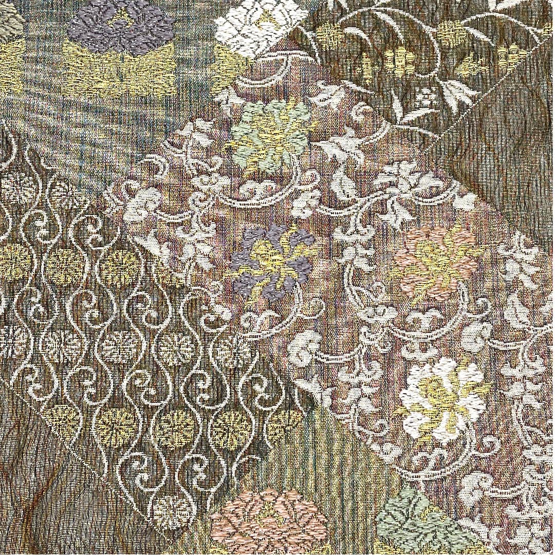 袋帯 三重織 波絹 吉祥文様 帯丈428cm 正絹 Aランク 全通 フォーマル グラデーション系 1123005723399