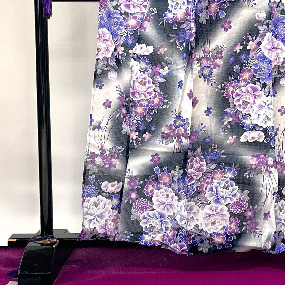 Yukata Sakura Cotton S Rank Single Layer Length 162cm Sleeve Length 66cm Black 1118001502410