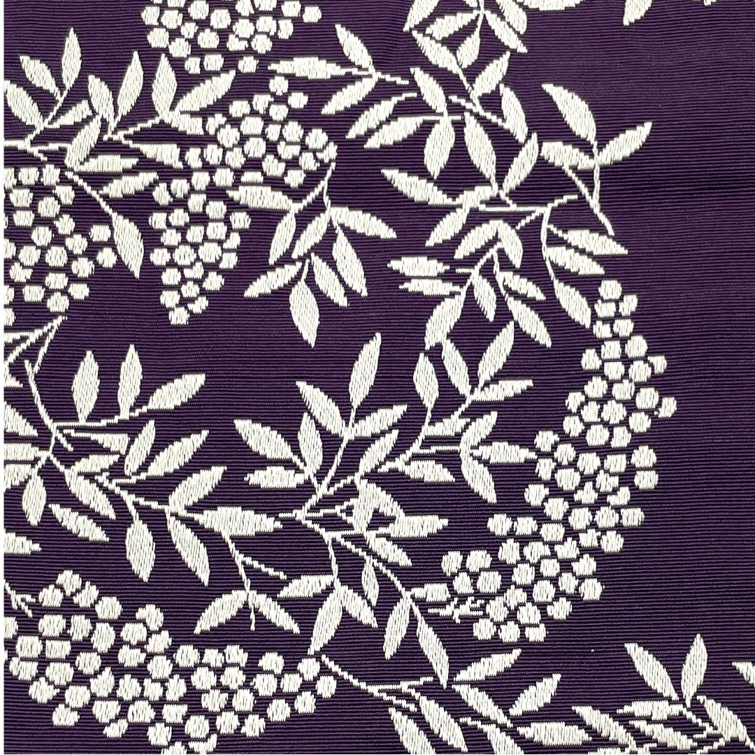 半幅帯 ポリエステル 茄子紺色(なすこんいろ) 南天 帯丈352cm 紫系 Sランク 1125001722320