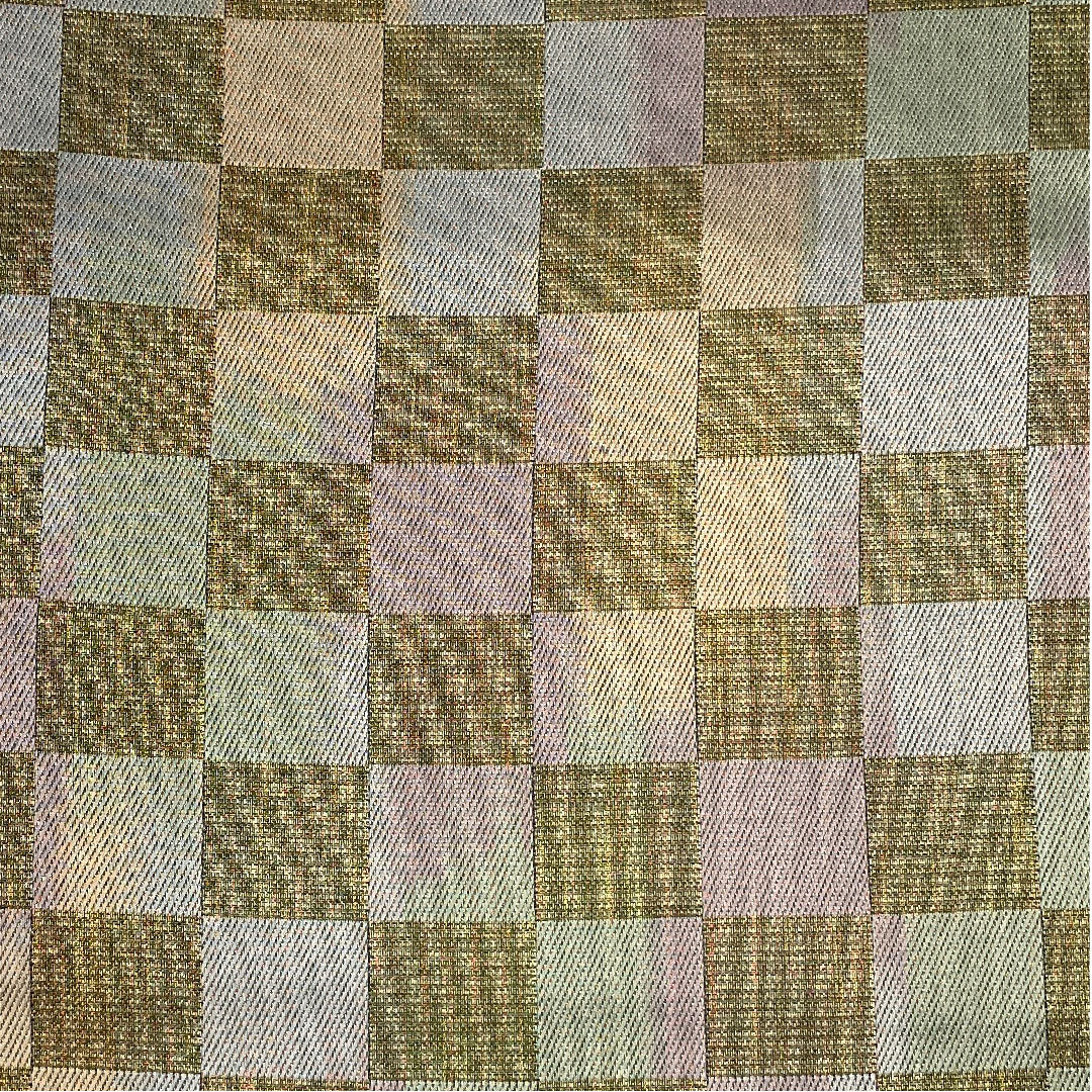 袋帯 全通全景 市松 縞 リバーシブル 帯丈440cm 正絹 Sランク 全通 セミフォーマル グラデーション系 1123003762399