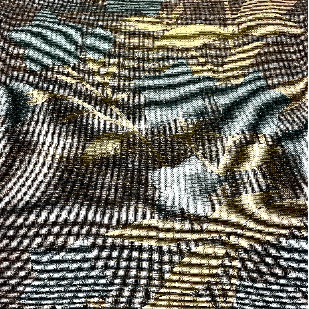 袋帯 黒鼠色(くろねずいろ) 夏帯 花模様 帯丈422cm 正絹 Aランク 全通 フォーマル 黒系 1123007323310