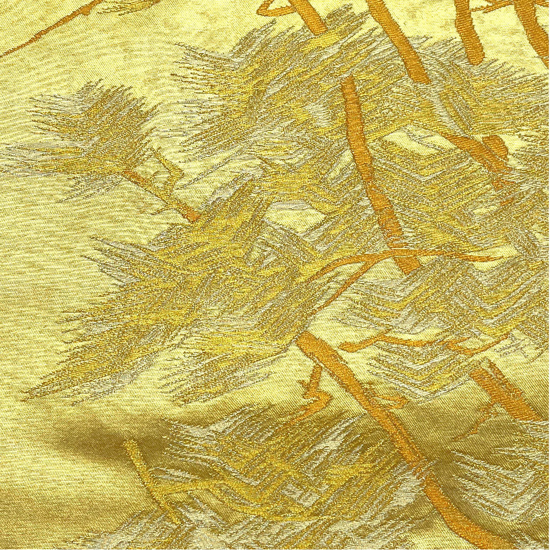 袋帯 引箔 松 本金箔 帯丈440cm 正絹 Aランク ポイント柄 フォーマル 金系 1123005063321