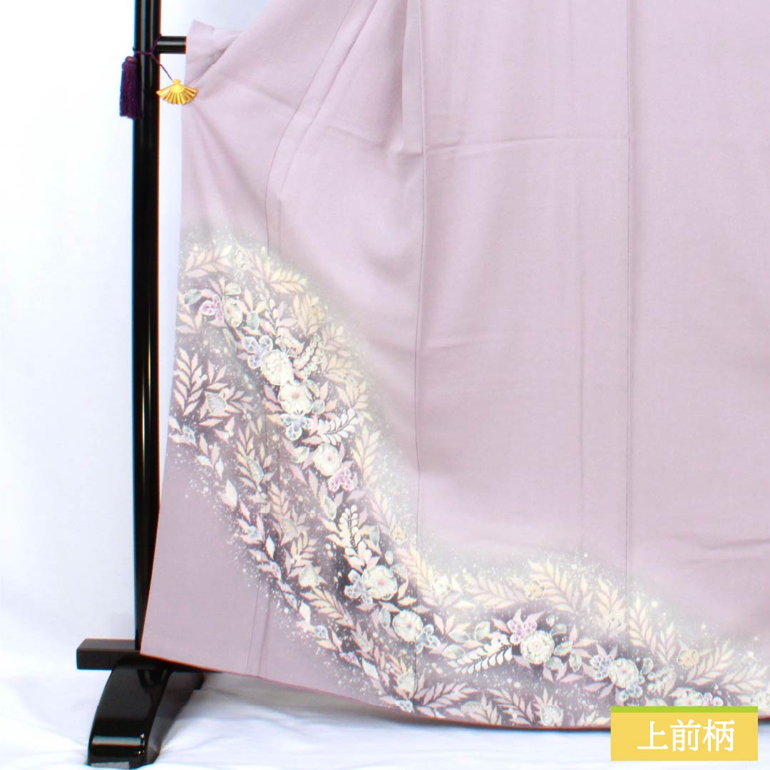 訪問着 正絹 Sランク 袷 身丈165cm 裄丈64.5cm 蒲萄色(えびいろ) 京友禅 辻ヶ花 紫系 1112007222520