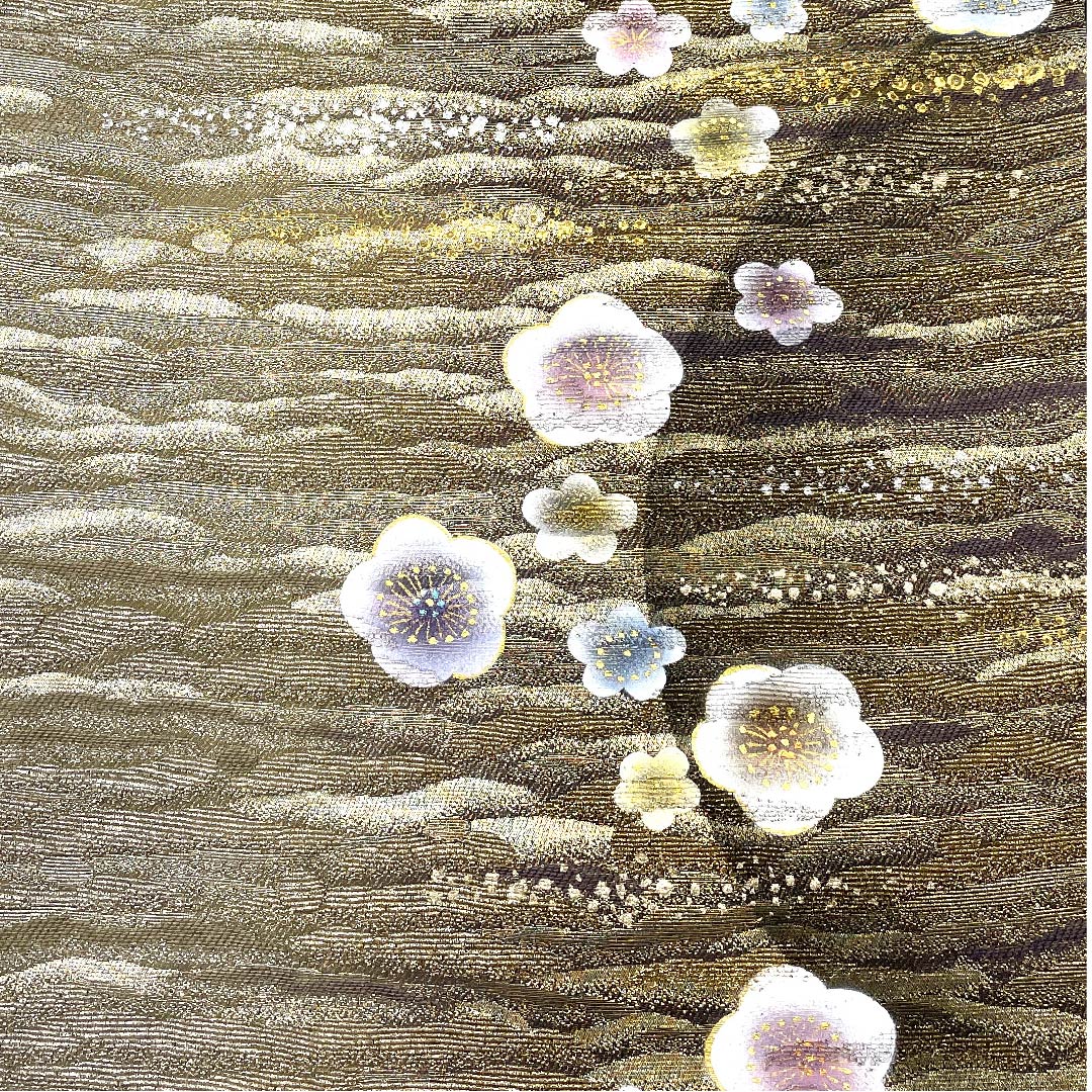 袋帯 梅 輪奈織 帯丈467cm 正絹 Aランク 六通 セミフォーマル グラデーション系 1123006943499