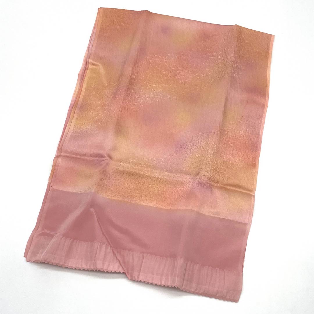 (新古品) 帯締め・帯揚げセット 正絹 NEWランク 紅鶸色(べにひわいろ) 浅紅色(あさべにいろ) ぼかし 長さ約164cm 幅約1.6cm カジュアル ピンク系 1141000231313