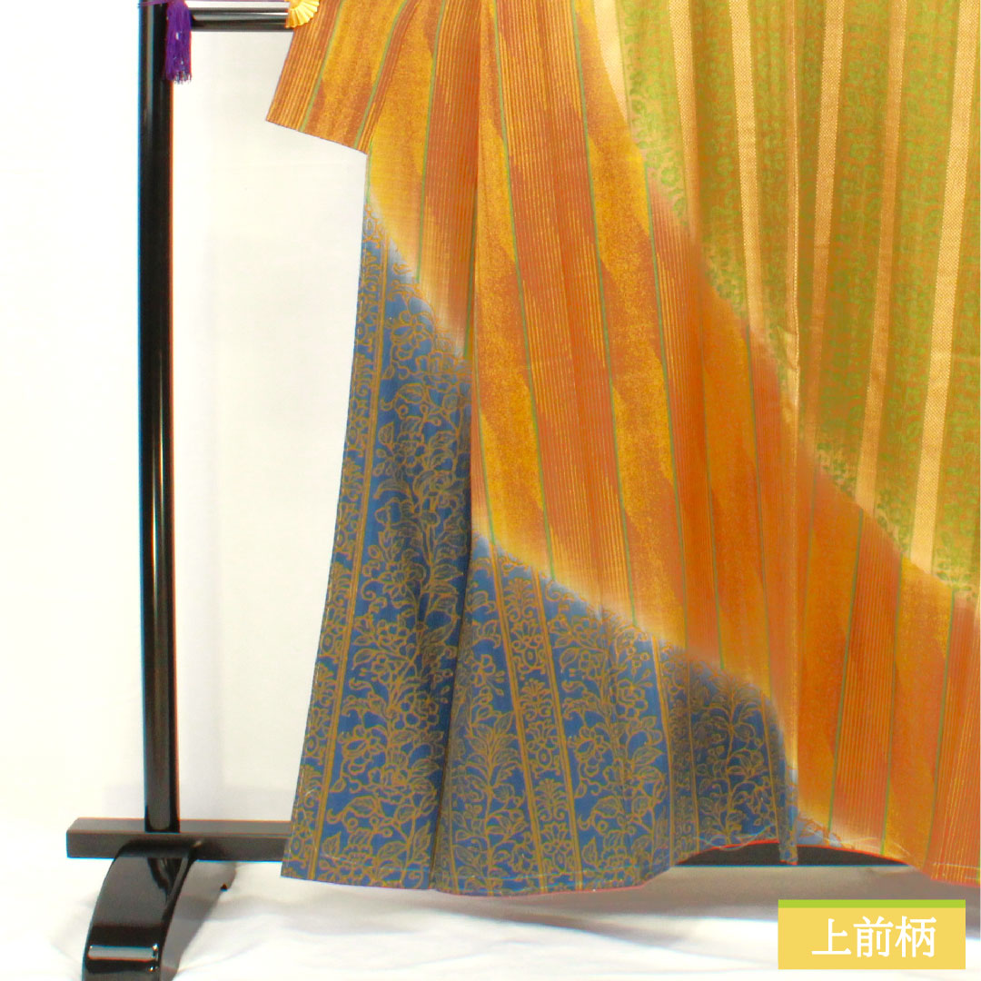 訪問着 正絹 袷 身丈157.5cm 裄丈63.5cm 抽象模様 東京ますいわ屋 しつけ糸付き 未使用品 Sランク グラデーション系 1112005072399