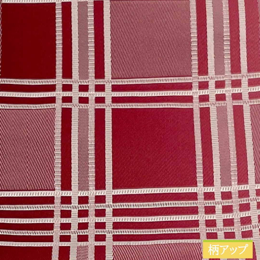 (新品)半幅帯 ポリエステル NEWランク 祭紅色(さいこうしょく) 真紅色(しんくいろ) 格子 小桜 広幅 リバーシブル 帯丈396cm 赤系 1125006341312