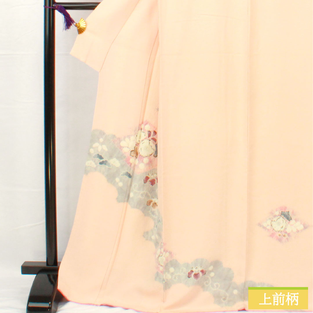 訪問着 正絹 袷 身丈158cm 裄丈67cm 乙女色(おとめいろ) 京友禅 辻ヶ花 Sランク ピンク系 1112005192313