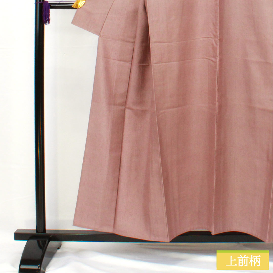 色無地 正絹 身丈154cm 裄丈63cm 葡萄色(えびいろ) 紬地 単衣 Sランク 紫系 1114001622220