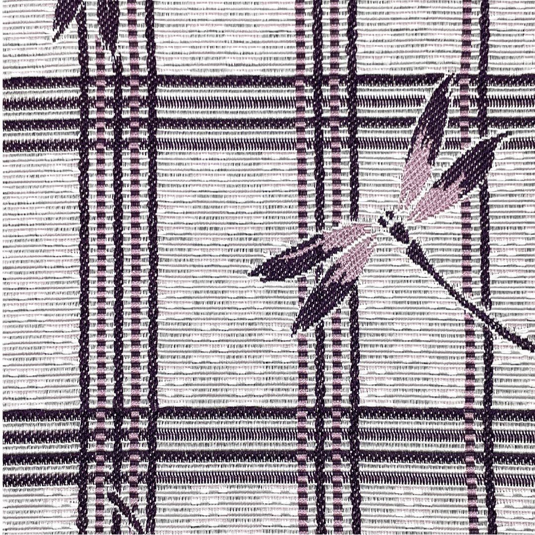 半幅帯 ポリエステル 帯丈360cm 小町鼠色(こまちねずいろ) 格子 トンボ 古典柄 グレー系 Sランク 1125001492322