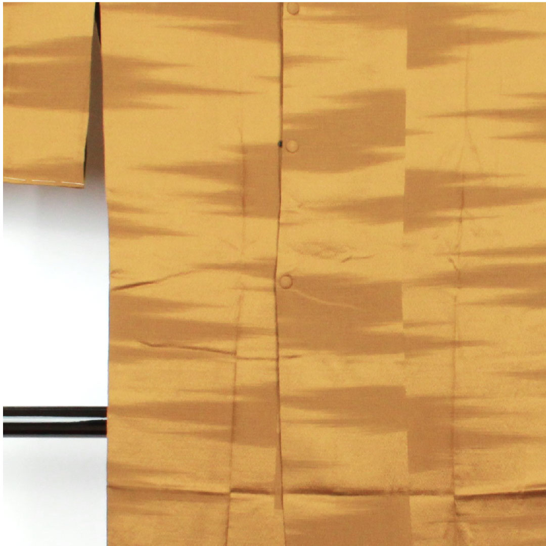 道行コート 身丈99.5cm 裄丈68cm 鶯茶色 リバーシブル 霞模様 正絹 Sランク 袷 黄系 1117000232923
