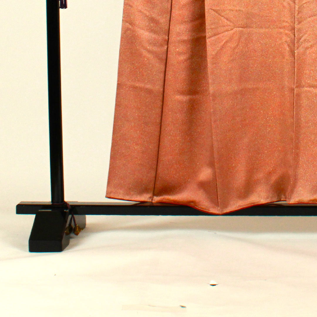 色無地 タタキ染 作家物 源氏車 身丈157cm 裄丈64.5cm 袷 正絹 Sランク 茶系 1114000382314