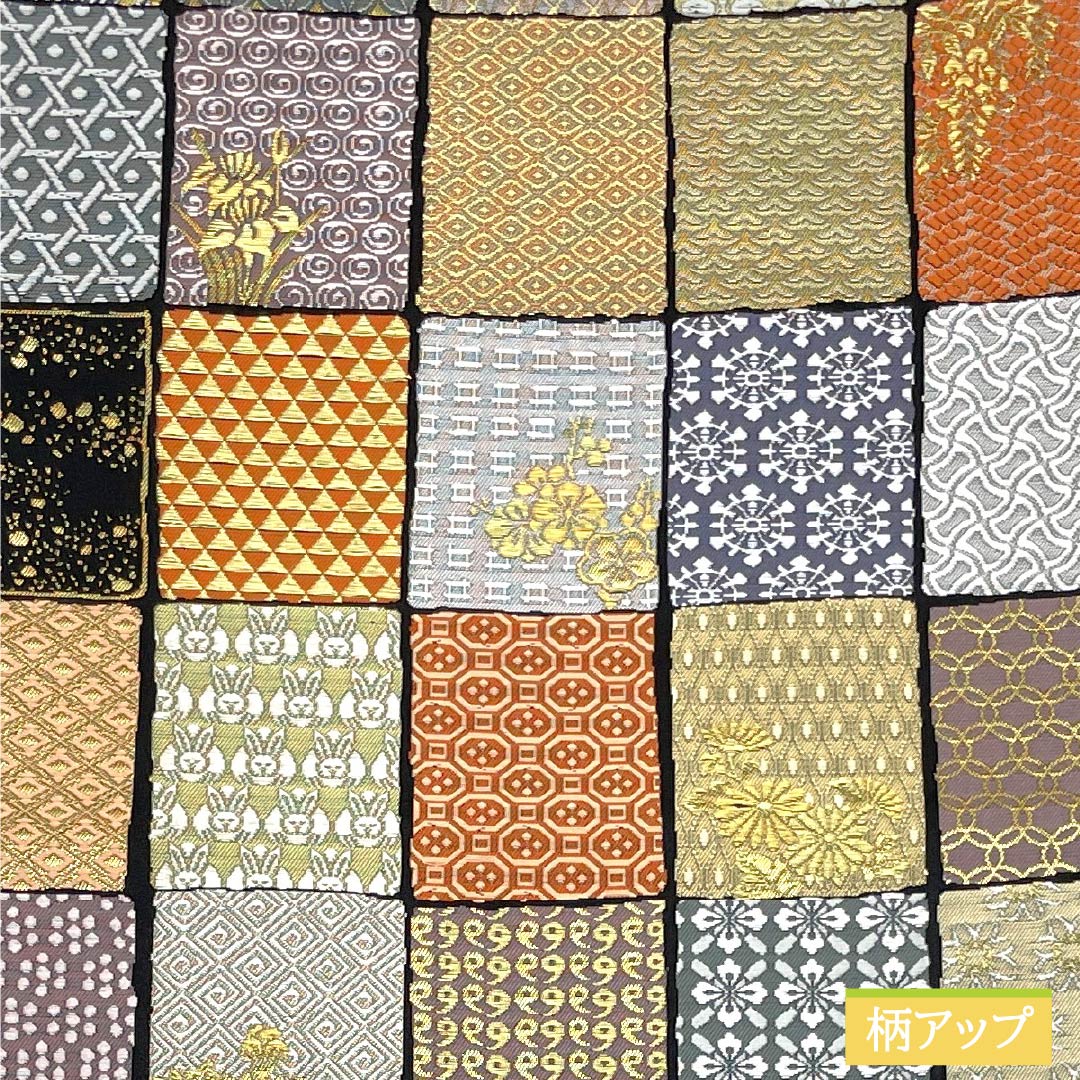 袋帯 正絹 Sランク 吉祥三十三宝 本金糸 古典柄 七宝 綾紗型 帯丈450cm 六通 セミフォーマル グラデーション系 1123015982499