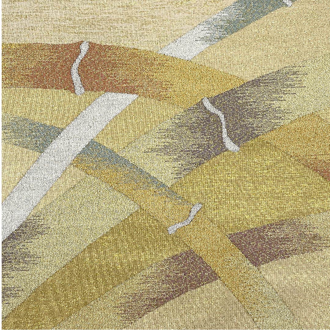 袋帯 金色 綴れ織 竹 作家物 帯丈453cm 正絹 Aランク 六通 フォーマル 金系 1123005583421