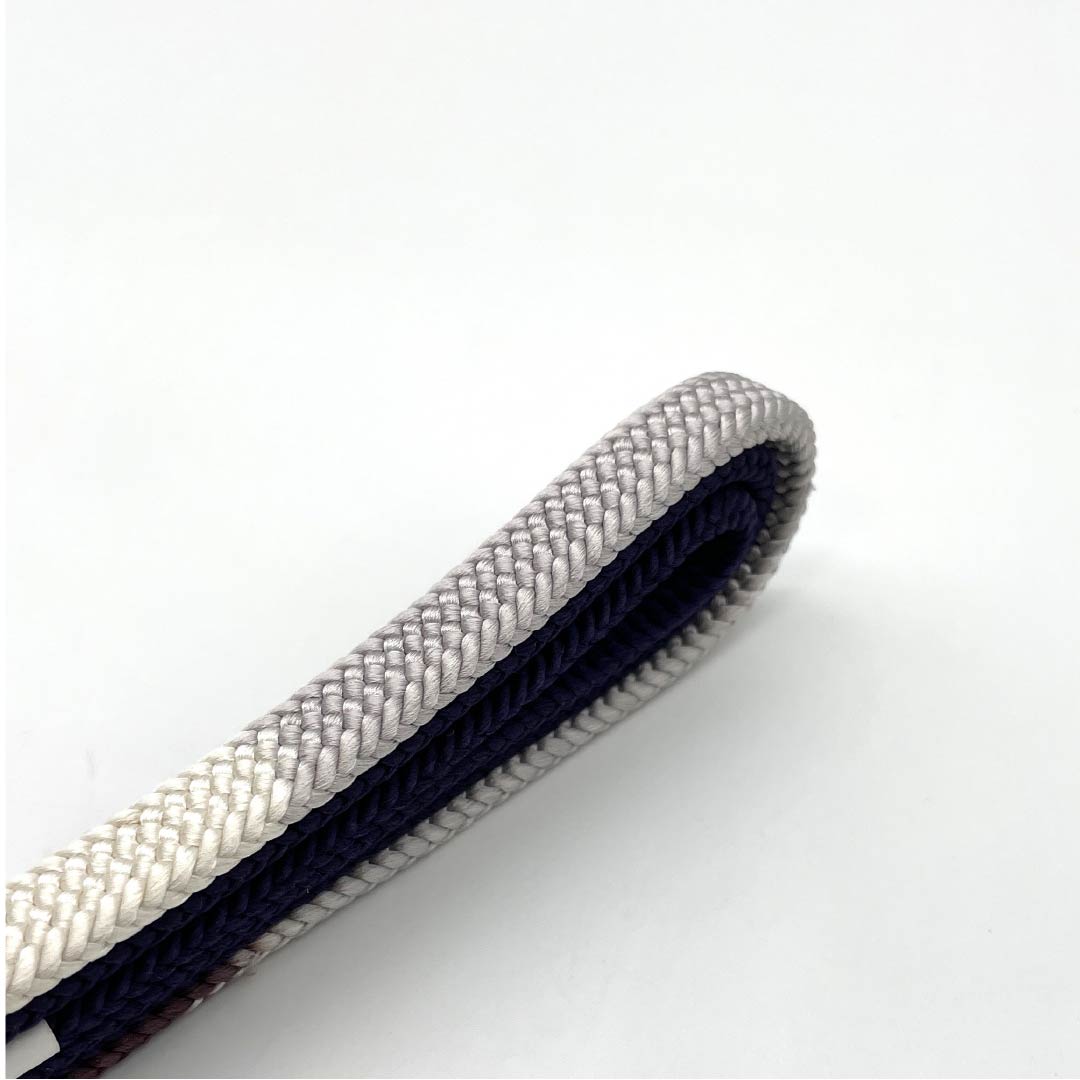 帯締め 正絹 Sランク 紫紺(しこん) グラデーション 小田巻房 長さ約161.2cm 幅約1.2cm カジュアル 紫系 1135004612320