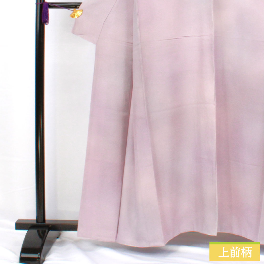 色無地 正絹 身丈159cm 裄丈66cm 素無地 斉藤三才 作家物 丹後ちりめん 袷 Sランク 紫系 1114001762320