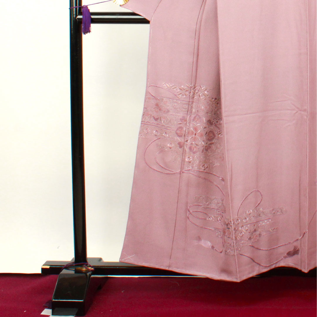 訪問着 袷 身丈156cm 裄丈65cm 未使用品 しつけ糸付き 薄藤色 蘇州刺繡 正絹 Sランク 紫系 1112002232320