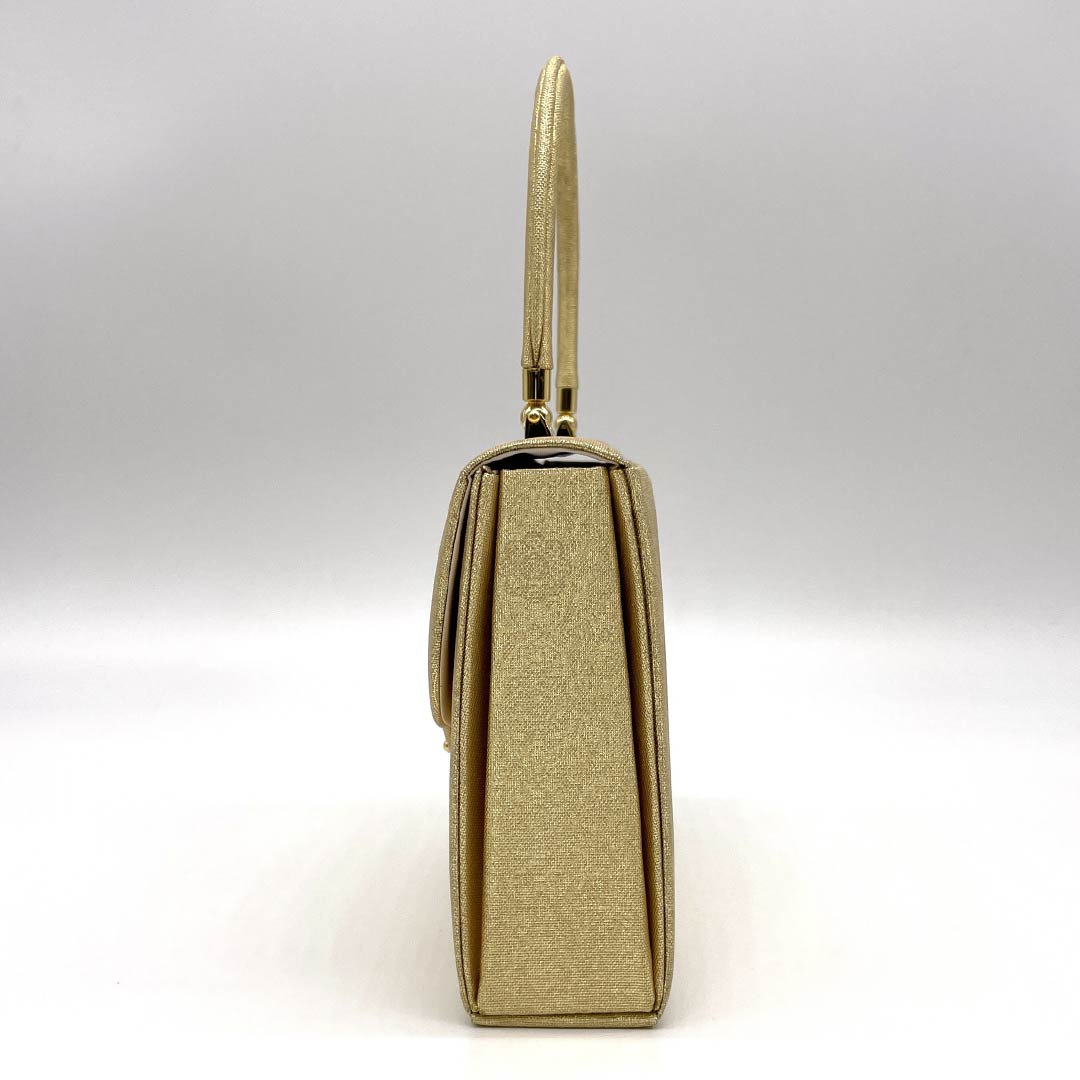 Formal Japanese style bag, gold color (kin-iro), for Tomesode, floral pattern, gold color, S rank, 113900055221