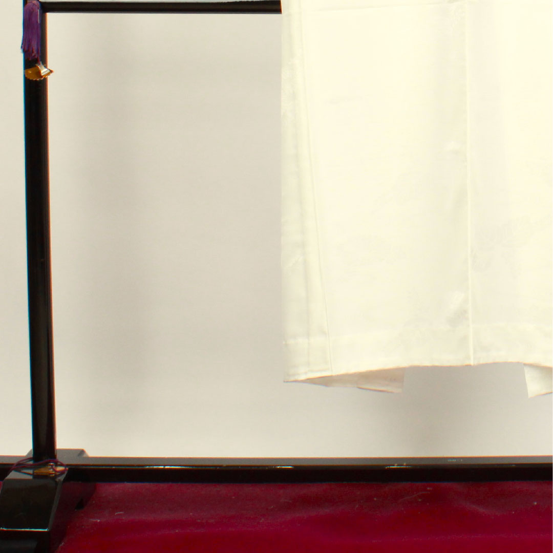 Long undergarment, pure silk, length 138cm, sleeve length 65cm, lined, formal, auspicious pattern, S rank, white, 1129000452511