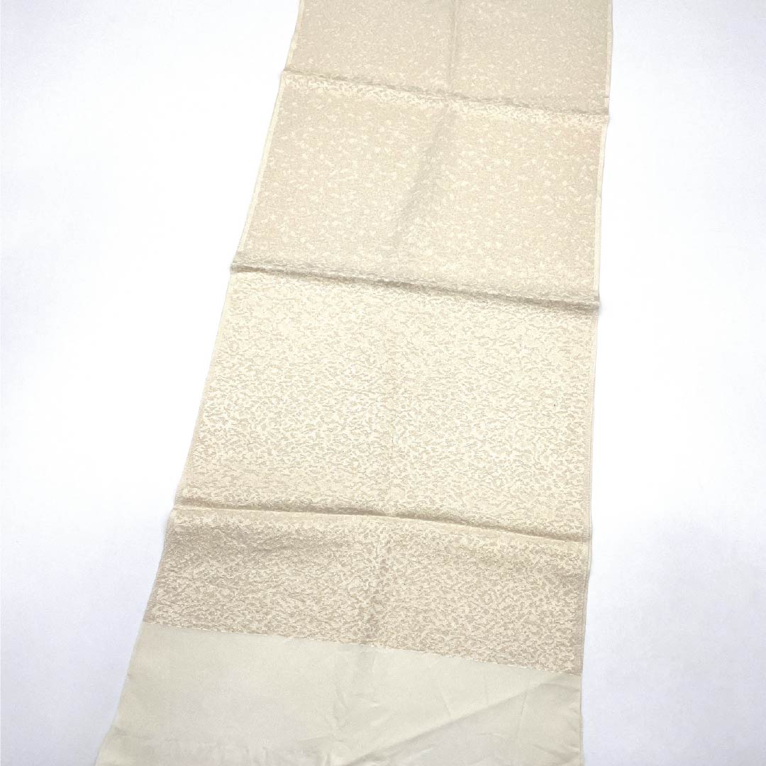 帯揚げ 正絹 Sランク フォーマル 生成り色(きなりいろ) 抽象模様 留袖用 長さ約169cm 幅約31cm 白系 1136004632911