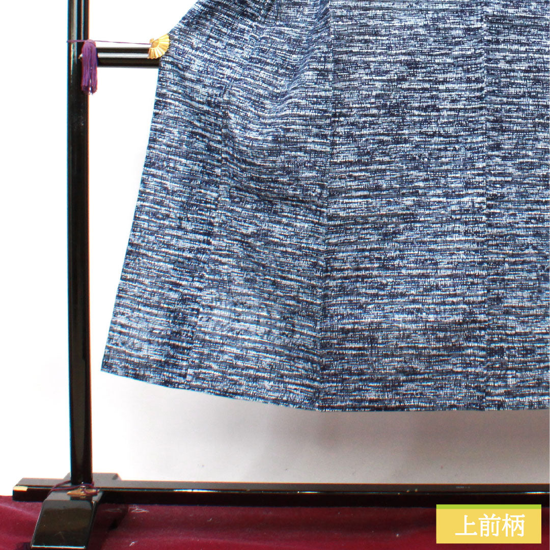 浴衣 木綿 身丈143.5cm 裄丈63.5cm Sランク 単衣 紺系 濃紺色(のうこんいろ) 男物 幾何学模様 1118004882418