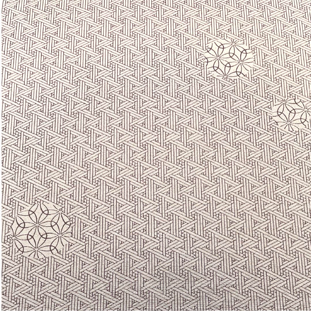 反物 小紋 正絹 梅鼠色(うめねずいろ) 丹後ちりめん 北斎模様 菜籠麻の葉 NEWランク グレー系 1130001111922