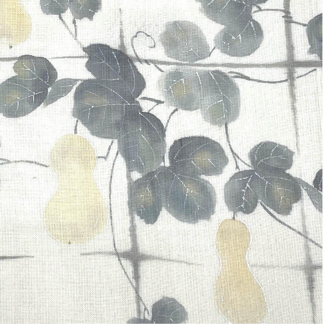 Fukuro obi, summer obi, ecru (kinari-iro), gourd pattern, summer wear, obi length 444cm, polyester, S rank, point pattern, semi-formal, cream color, 1123008562315