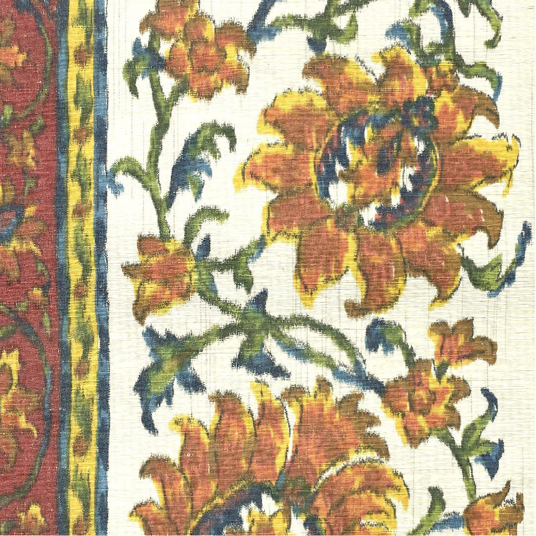 袋帯 抽象模様 全通 紬地 証紙番号205 帯丈422cm 正絹 Sランク 全通 カジュアル 白系 1123004182311