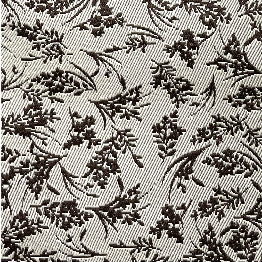 半幅帯 ポリエステル 帯丈396cm 蕎麦切色(そばきりいろ) 草花模様 鱗模様 茶系 NEWランク 1125001631314