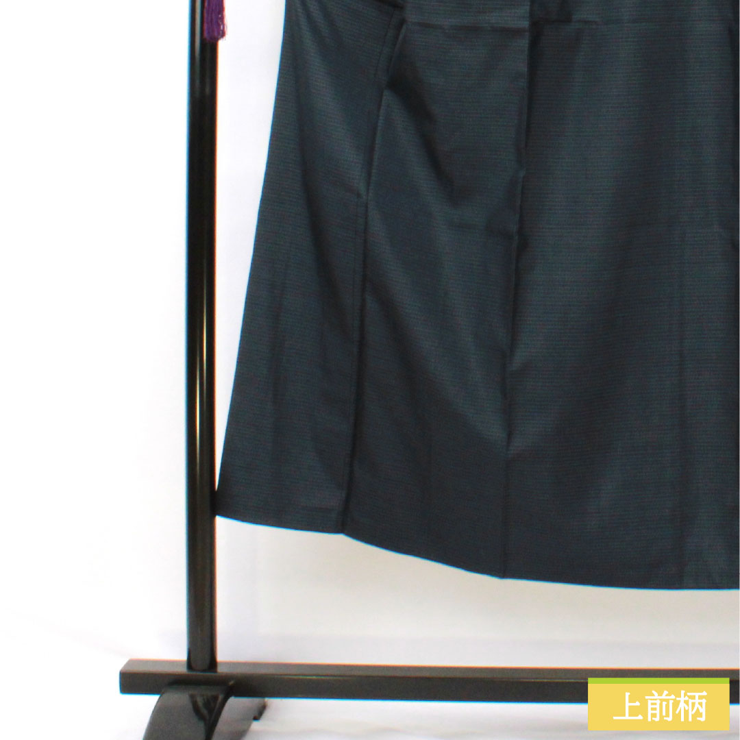 Men's silk S-rank kimono, length 146cm, sleeve length 73cm, Oshima Tsumugi silk with a double-colored horizontal kasuri pattern, lined, navy blue, product number 1119001812418