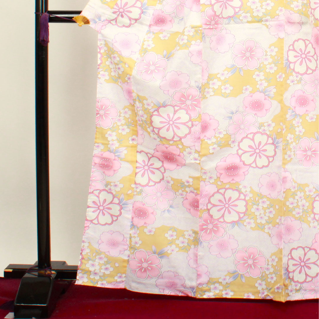 浴衣 樱花云图案 棉 S级 单层 长度 166.5cm 袖长 65cm 渐变色 1118002772599