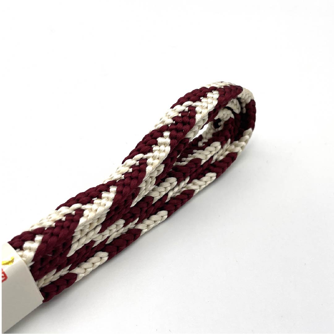 帯締め 正絹 四分紐 赤紫色(あかむらさきいろ) 矢羽根模様 バイカラー 長さ約162cm 幅約1.2cm カジュアル Sランク 茶系 1135003162314