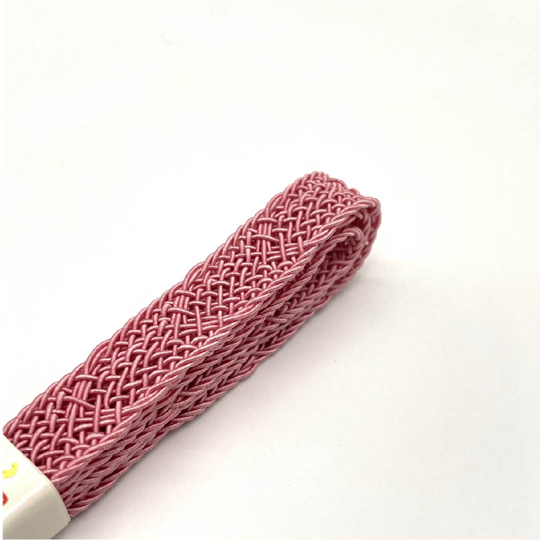 (新古品) 帯締め 正絹 四分紐 中紅花色(なかのくれないいろ) 夏用 無地 長さ約157cm 幅約1.5cm カジュアル NEWランク ピンク系 1135003291313