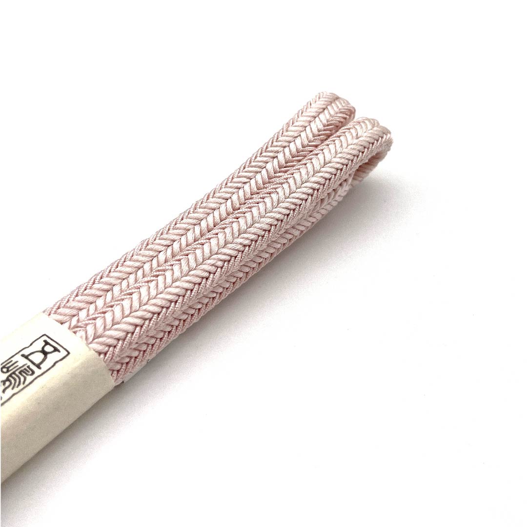 (新古品) 帯締め 正絹 四分紐 桜色(さくらいろ) 五嶋紐 江戸組紐 新古品 長さ約162cm 幅約1.2cm カジュアル Sランク ピンク系 1135002512313