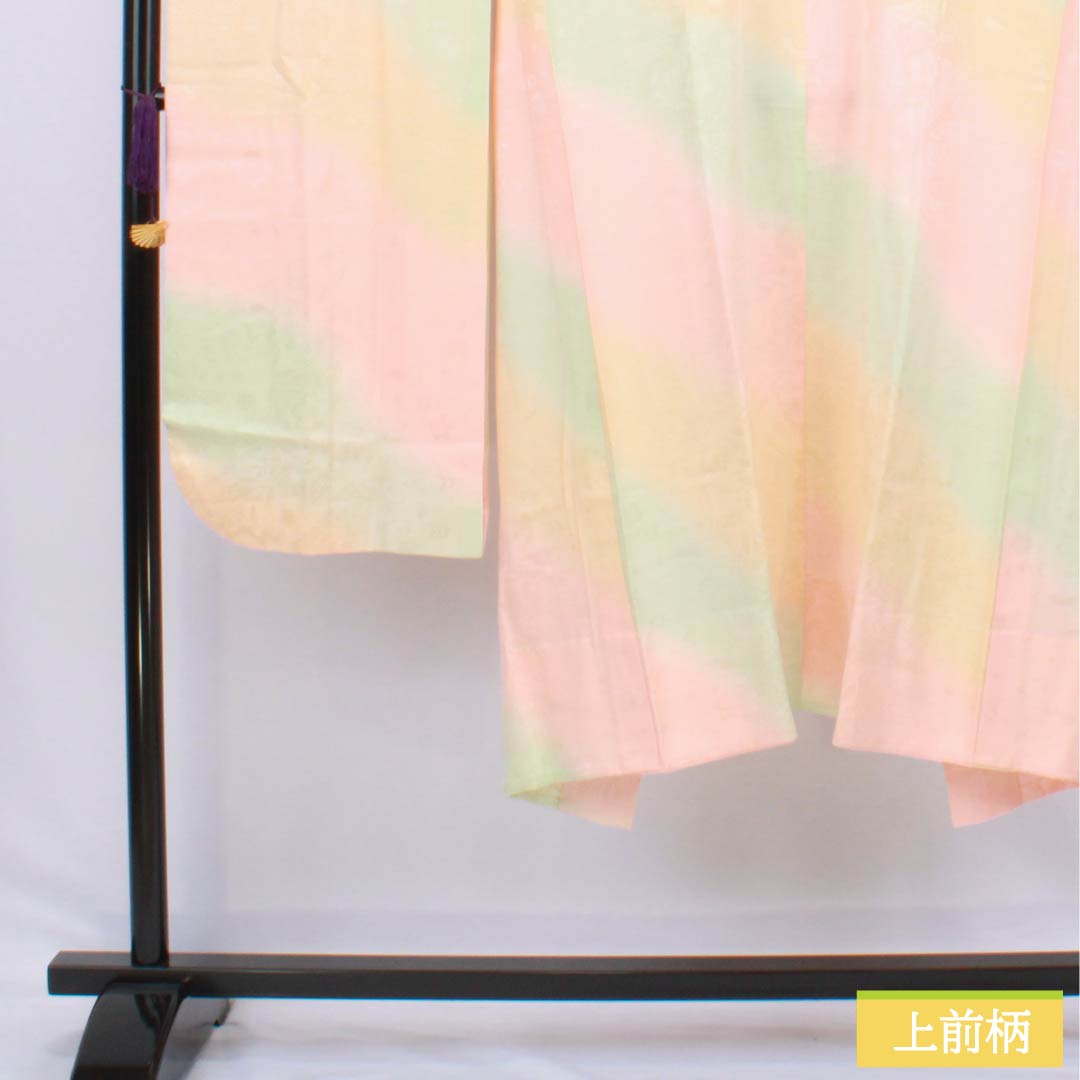 長襦袢 正絹 Aランク 身丈128.5cm 裄丈64cm 単衣 ボカシ染 吉祥文様 グラデーション系 1129000743399