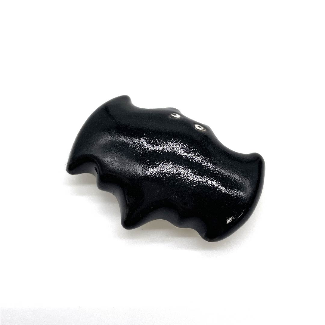 (New old stock) Obi fastener, ceramic, casual, black, ceramic, bat, animal, length approx. 3cm, width approx. 4.5cm, S rank, black, 1137000372910