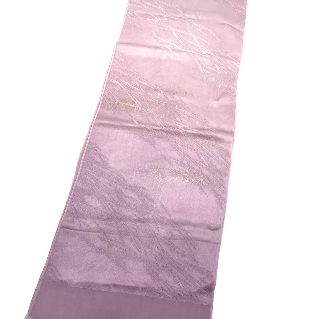 帯揚げ 正絹 Sランク セミフォーマル 蒲萄色(えびいろ) 抽象模様 長さ約172cm 幅約30cm 紫系 1136004712920