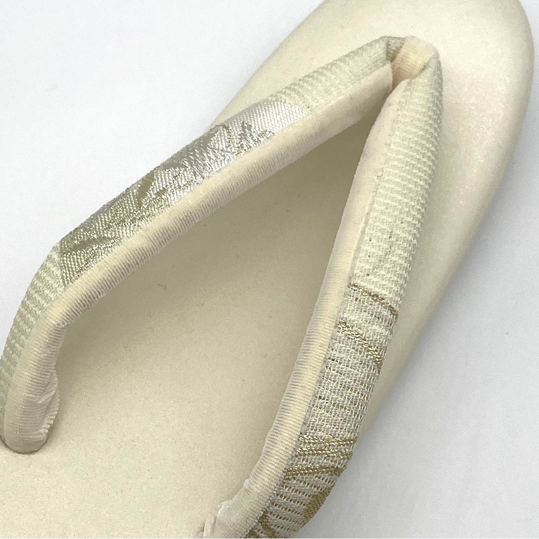 (新古品)草履 合皮 NEWランク フォーマル 留袖用 三枚芯 長さ24.5cm Lサイズ 白系 1122001281411