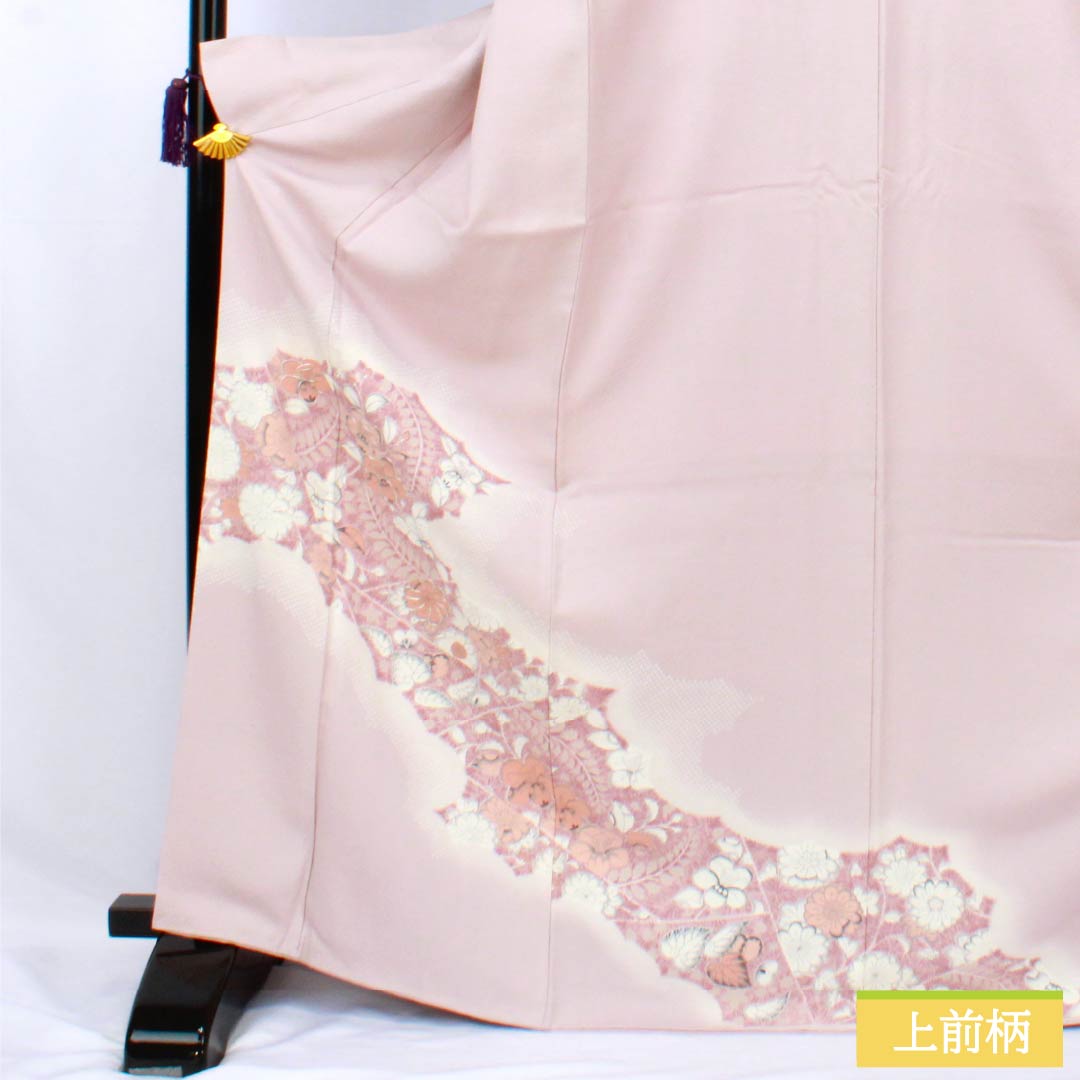 訪問着 正絹 Aランク 袷 身丈170.5cm 裄丈66cm 桜色(さくらいろ) 辻ヶ花 ピンク系 1112007163613
