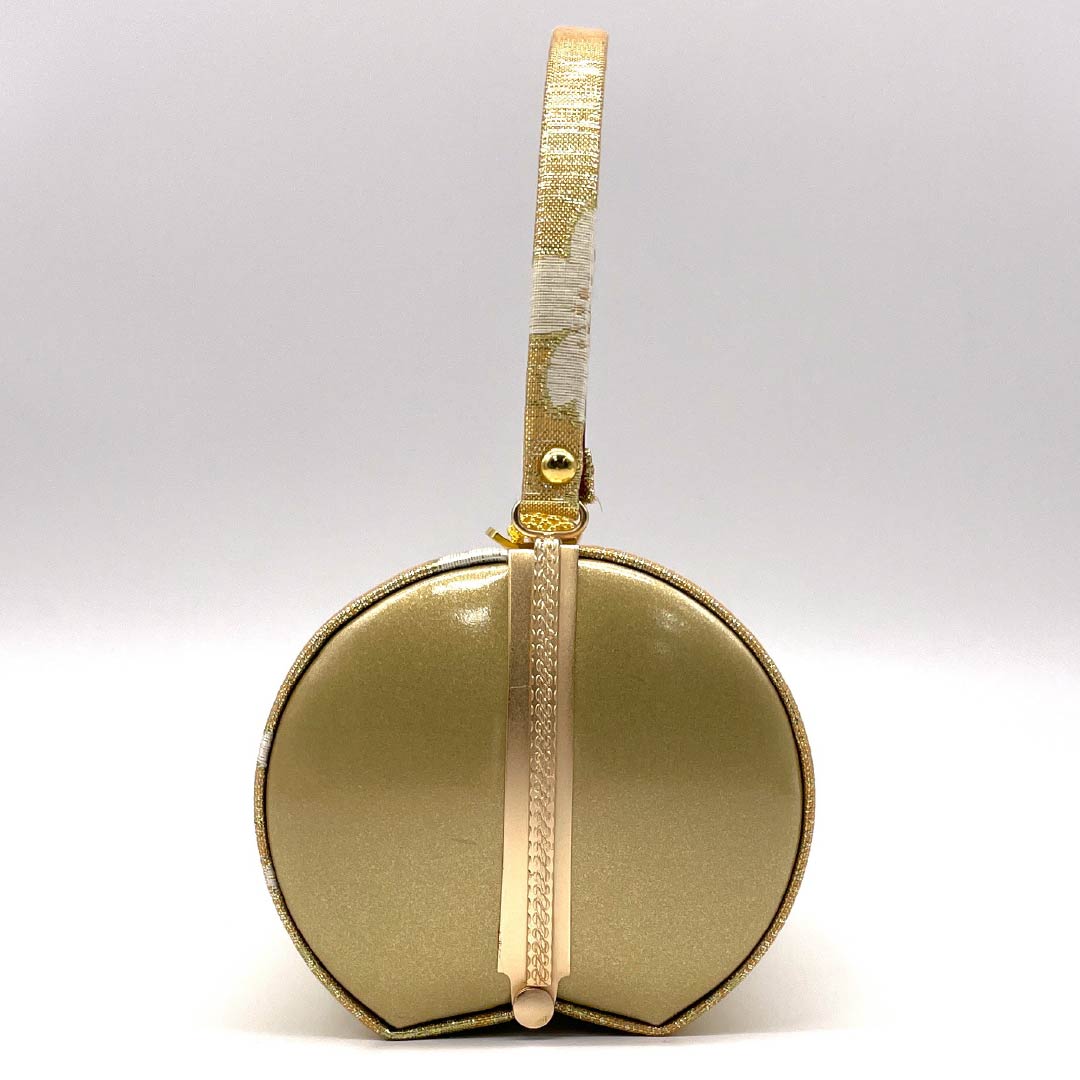 Formal Japanese style bag, vermilion (hanezuiro), for furisode, cherry blossom, classic pattern, orange, A rank, 113900038326