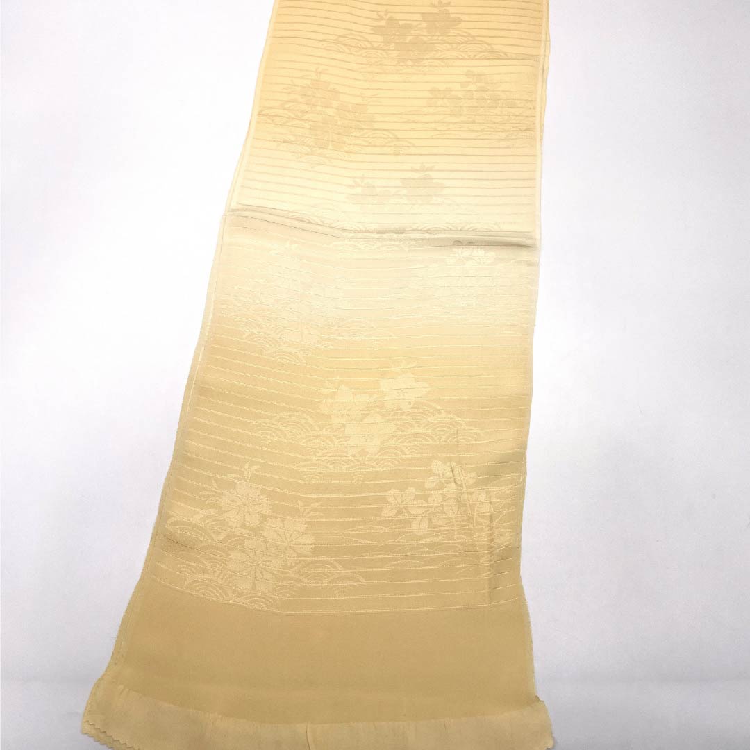 Obiage Silk S-Rank Semi-Formal Mitsudasou-iro (Lead Oxide Color) Summer Nadeshiko Seigaiha Length approx. 170cm Width approx. 29.5cm Beige 1136003092925