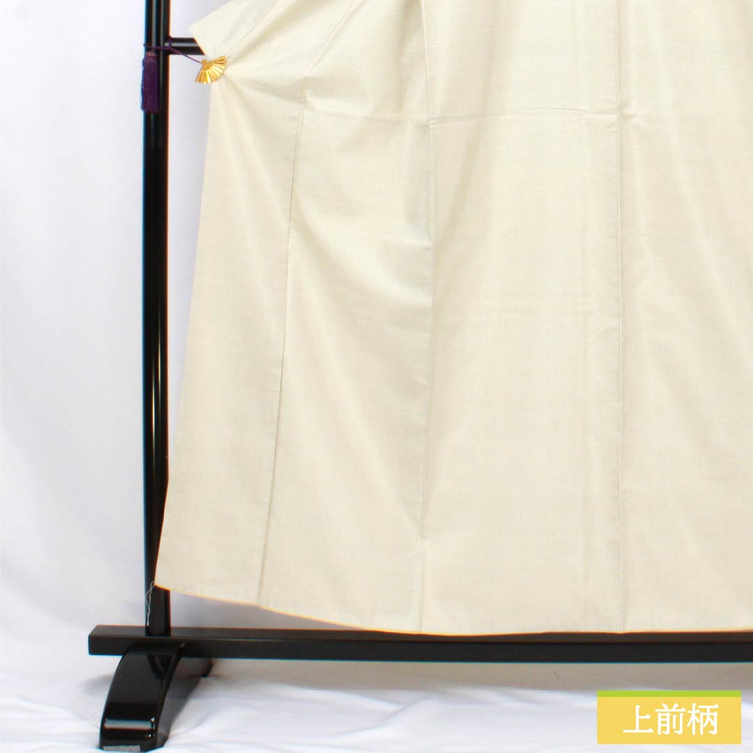 紬 正絹 Sランク 身丈157cm 裄丈63.5cm 生成り色(きなりいろ) 白大島 蚊絣 しつけ糸付き 袷 白系 1116004362311