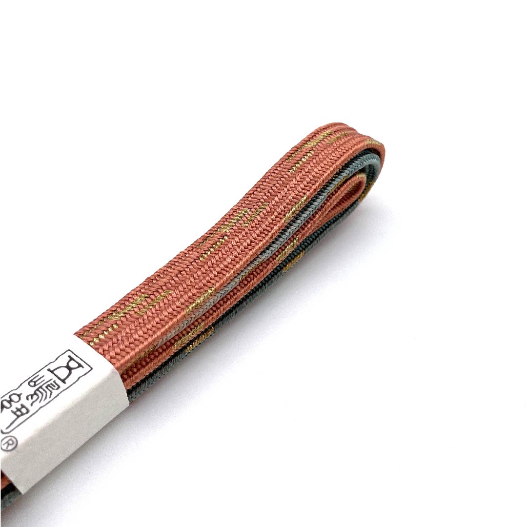 (新古品) 帯締め 正絹 四分紐 珊瑚色(さんごいろ) 朧花色(おぼろはないろ) 五嶋紐 江戸組紐 長さ約159cm 幅約1.5cm セミフォーマル Sランク ピンク系 1135002432313