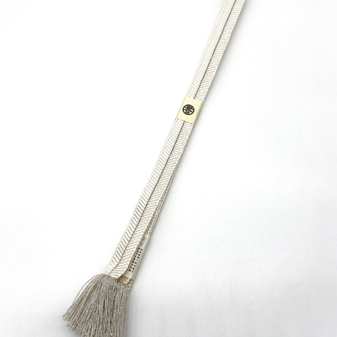 (新品)帯締め 正絹 NEWランク 白色(しろいろ) 純白金糸 廣澤白鳳 譽田屋源兵衛 長さ約162cm 幅約1.9cm フォーマル 白系 1135005261311