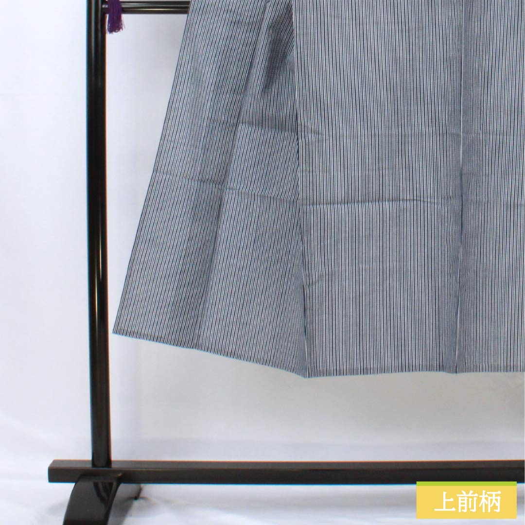 Men's Cotton Yukata, Length 137cm, Sleeve Length 67cm, Navy Blue, Striped, S Rank, Single Layer, Navy Blue, 1138000052318